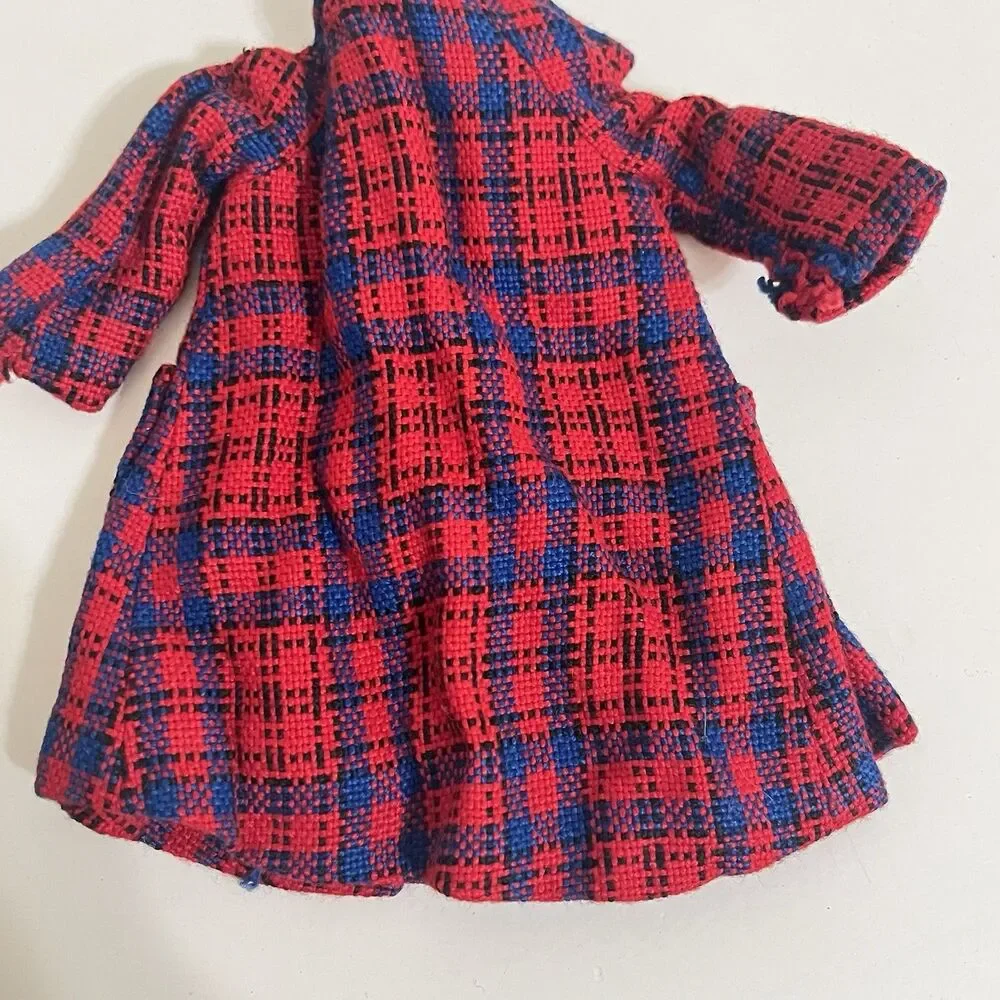 Vintage Remco Libby Littlechap Doll Clothes Red Plaid Coat and Skirt Japan
